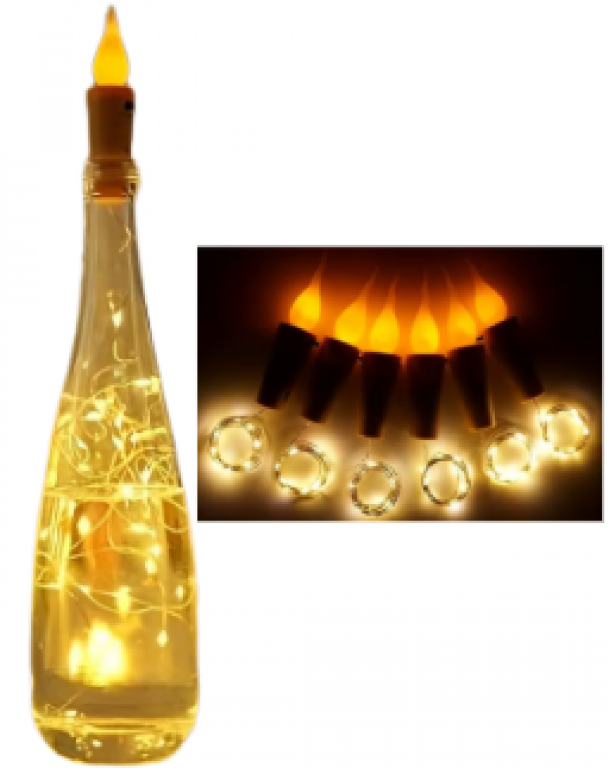 Luz corcho vela para botellas